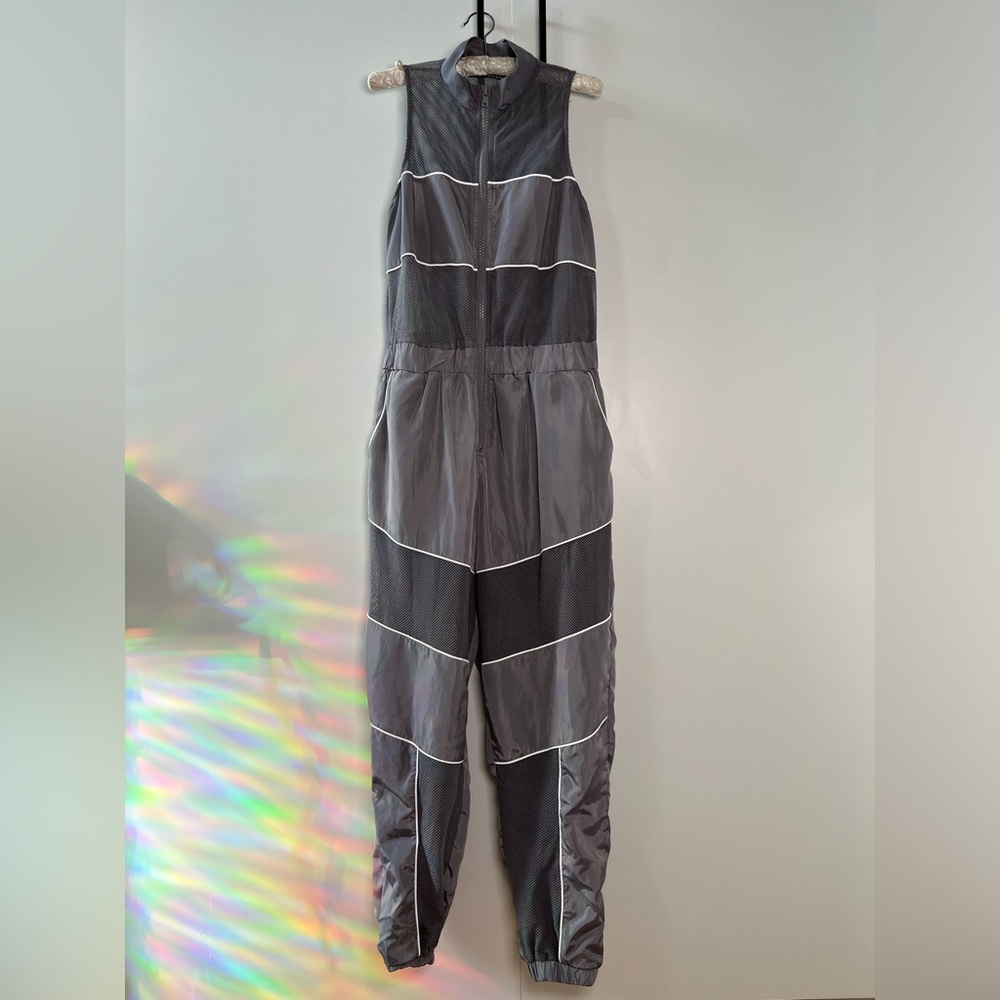CAPSULE Nylon and Mesh Silver Jumpsuit - Large